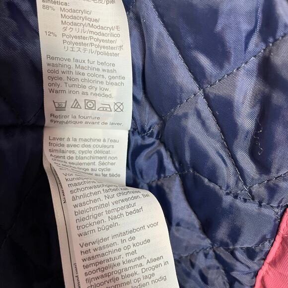 J Crew Perfect Parka Primaloft Pink Winter Snow Coat Faux Fur Hooded Womens XXL - Picture 15 of 17